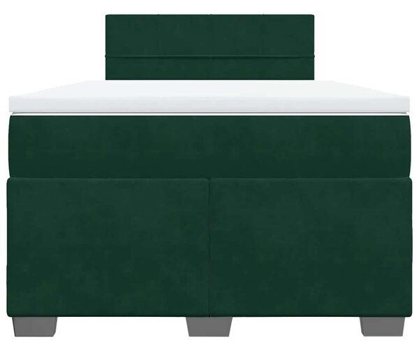 Box spring postel s matrací tmavě zelená 120x190 cm samet 3286261
