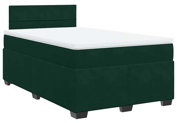Box spring postel s matrací tmavě zelená 120x190 cm samet 3286261