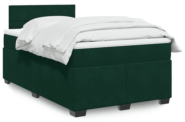 Box spring postel s matrací tmavě zelená 120x190 cm samet 3286261