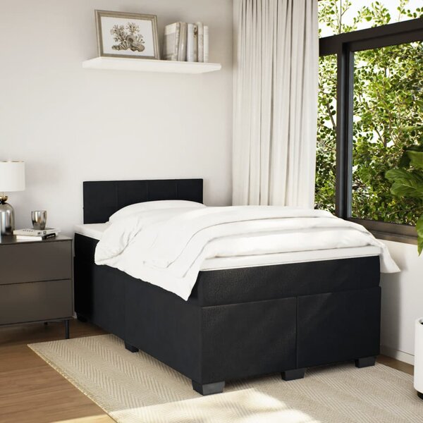 Box spring postel s matrací černá 120 x 190 cm samet 3286260