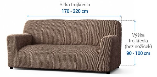 Bielastické potahy COSTINA oříšková trojkřeslo (š. 170 - 220 cm)