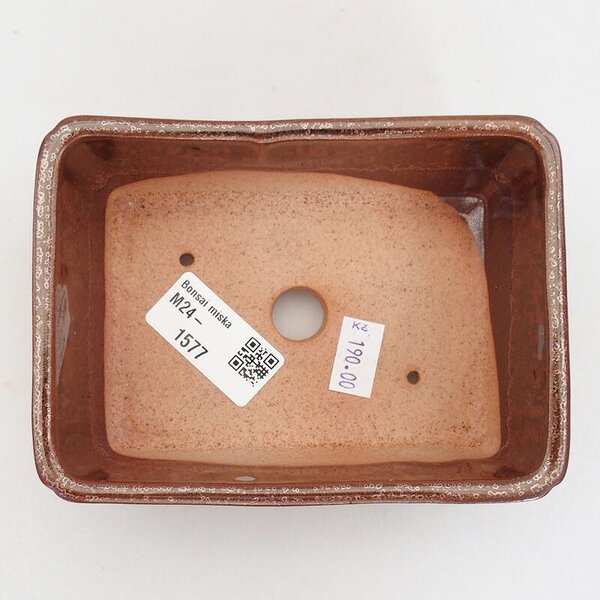 E-bonsai Keramická bonsai miska 13 x 9,5 x 5 cm hnědá