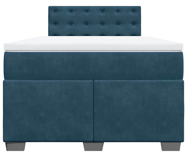 Box spring postel s matrací tmavě modrá 120x190 cm samet 3286274