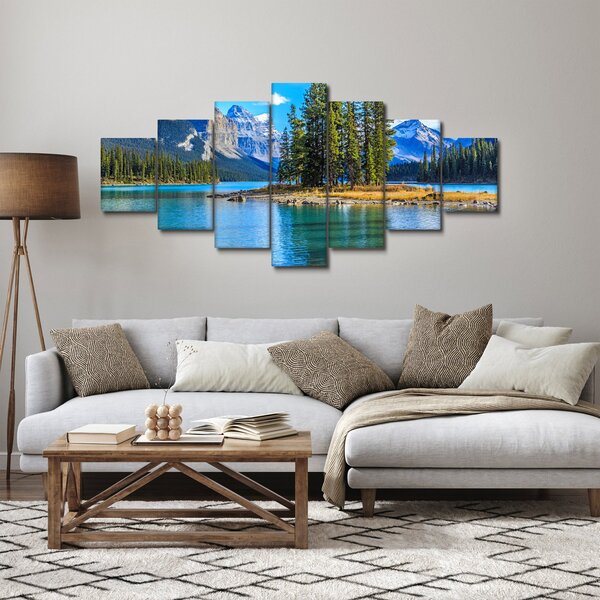 Obraz - Horská krajina s řekou (210x100 cm)