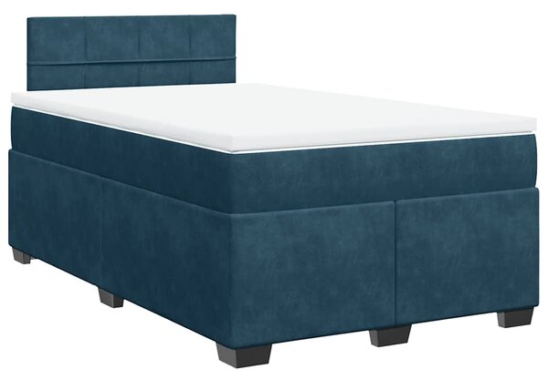 Box spring postel s matrací tmavě modrá 120 x 200 cm samet 3286286