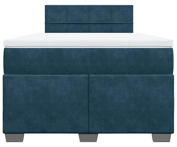 Box spring postel s matrací tmavě modrá 120 x 200 cm samet 3286286