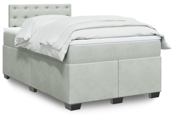 Box spring postel s matrací světle šedá 120 x 200 cm samet 3286294