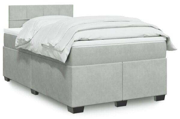 Box spring postel s matrací světle šedá 120 x 200 cm samet 3286282