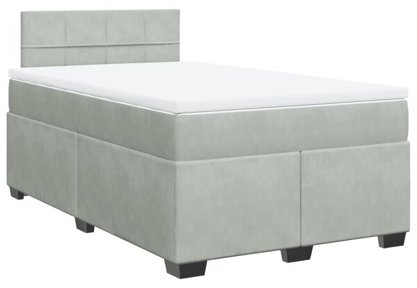 Box spring postel s matrací světle šedá 120 x 200 cm samet 3286282