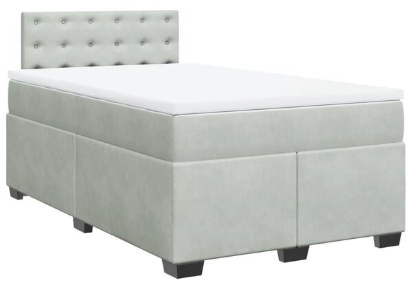 Box spring postel s matrací světle šedá 120 x 200 cm samet 3286294