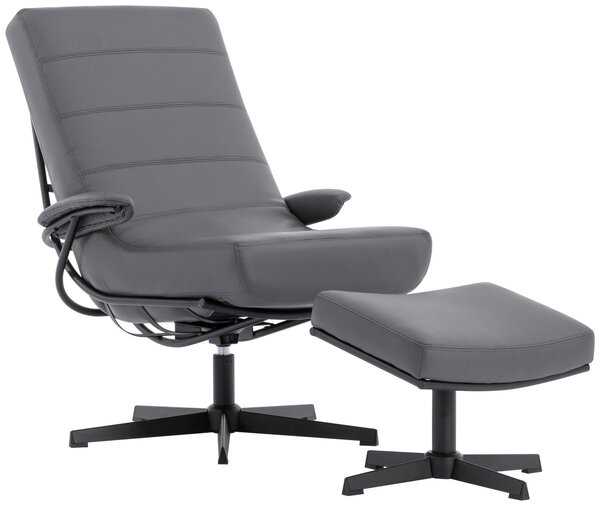 RELAXAČNÍ KŘESLO S TABURETEM, textil, šedá Livetastic - Online Only křesla & taburety, Online Only