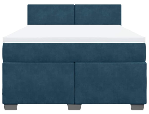 Box spring postel s matrací tmavě modrá 140x190 cm samet 3286304