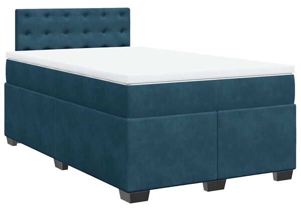 Box spring postel s matrací tmavě modrá 120 x 200 cm samet 3286298