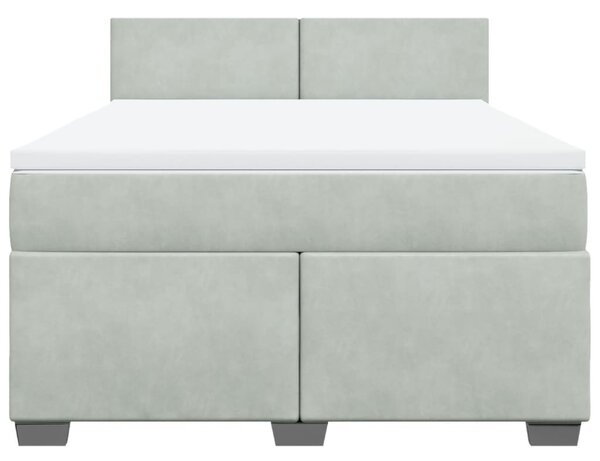 Box spring postel s matrací světle šedá 140x190 cm samet 3286300