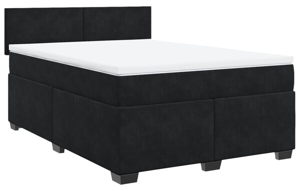 Box spring postel s matrací černá 140 x 190 cm samet 3286302
