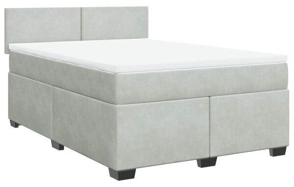 Box spring postel s matrací světle šedá 140x190 cm samet 3286300