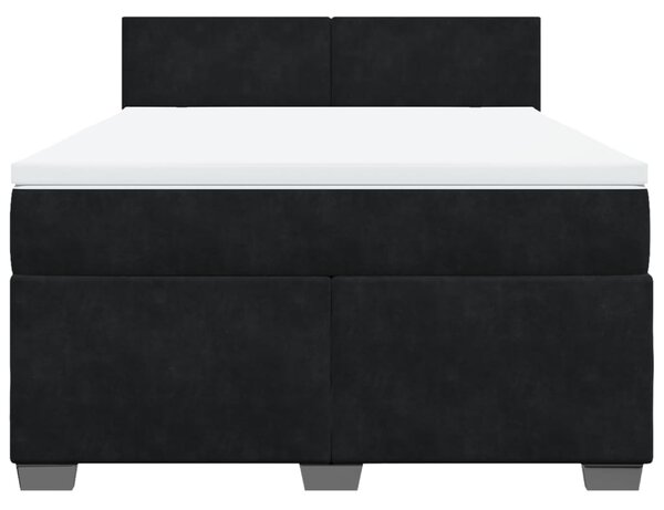 Box spring postel s matrací černá 140 x 190 cm samet 3286302
