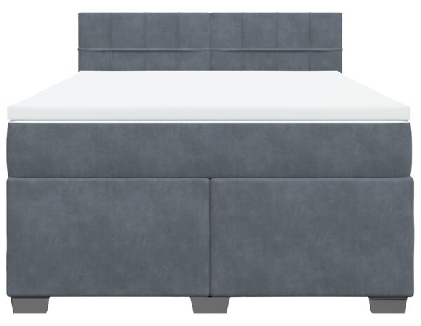 Box spring postel s matrací tmavě šedý 140 x 190 cm samet 3286307