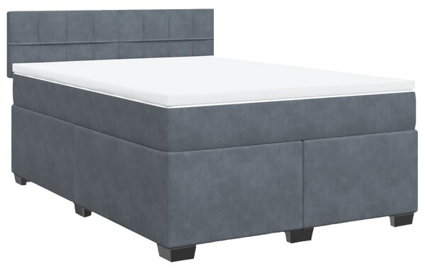 Box spring postel s matrací tmavě šedý 140 x 190 cm samet 3286307
