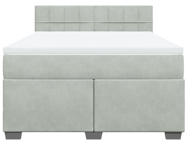Box spring postel s matrací světle šedá 140x190 cm samet 3286306