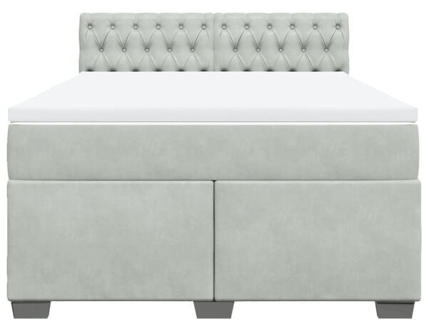 Box spring postel s matrací světle šedá 140x190 cm samet 3286312