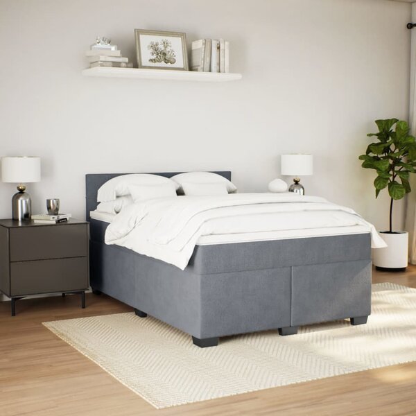 Box spring postel s matrací tmavě šedý 140 x 190 cm samet 3286307