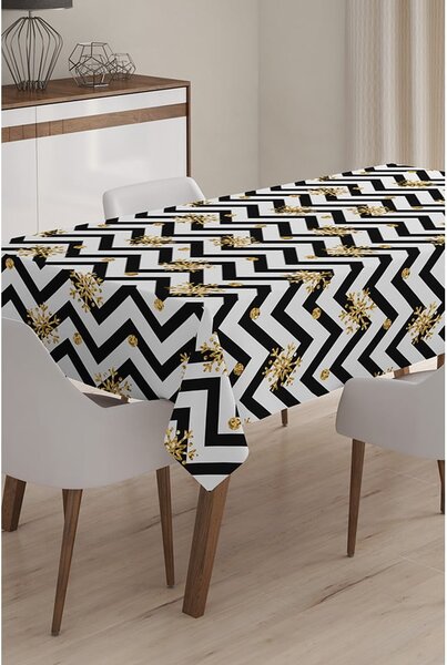 Vánoční ubrus s příměsí bavlny Minimalist Cushion Covers Happy New Year, 140 x 180 cm