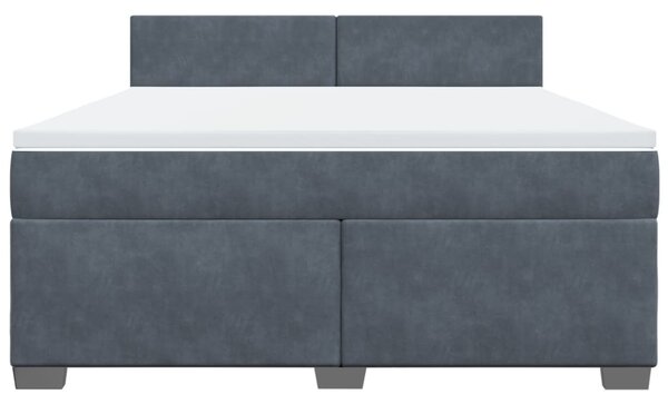 Box spring postel s matrací tmavě šedá 180x200 cm samet 3286373