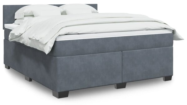 Box spring postel s matrací tmavě šedá 180x200 cm samet 3286373