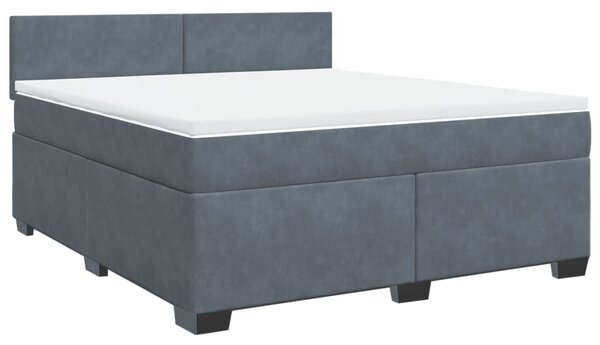 Box spring postel s matrací tmavě šedá 180x200 cm samet 3286373