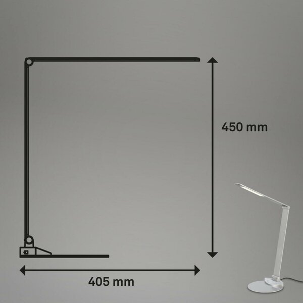 BRILONER CCT-LED stolní lampa na psací stůl, 83 cm, 12 W, 680 lm, stříbrná BRILO 7414-014