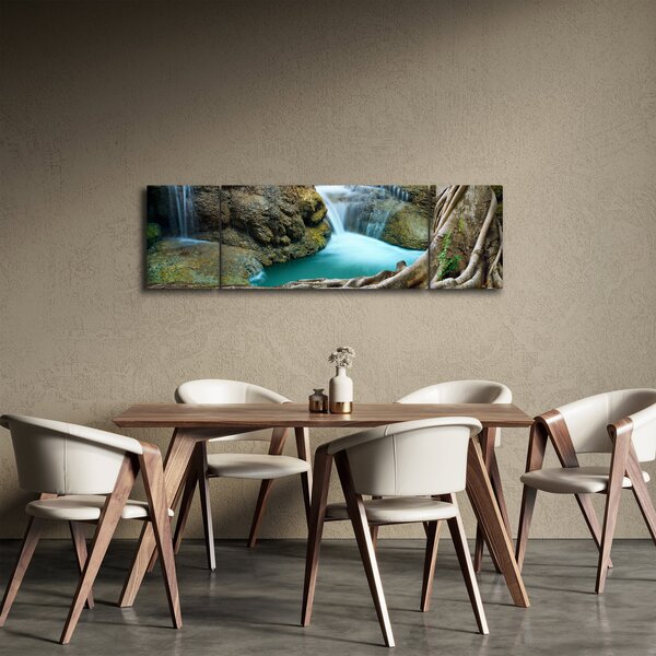 Obraz - Řeka s vodopády (170x50 cm)