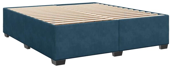 Box spring postel s matrací tmavě modrá 200x200 cm samet 3286400