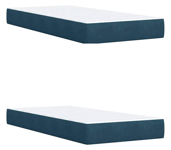 Box spring postel s matrací tmavě modrá 200x200 cm samet 3286400