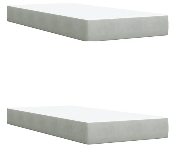 Box spring postel s matrací světle šedá 200x200 cm samet 3286414