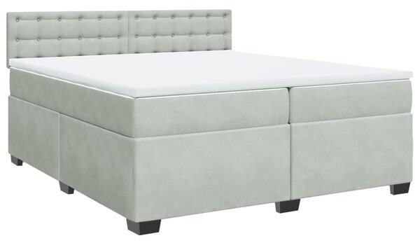 Box spring postel s matrací světle šedá 200x200 cm samet 3286414