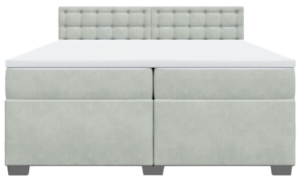 Box spring postel s matrací světle šedá 200x200 cm samet 3286414