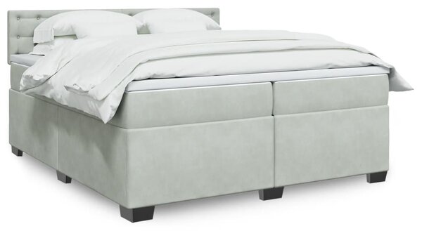 Box spring postel s matrací světle šedá 200x200 cm samet 3286414