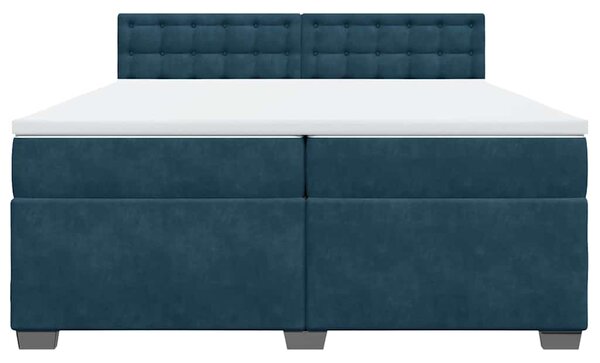 Box spring postel s matrací modrá 200 x 200 cm samet 3286418