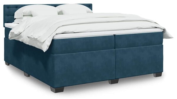 Box spring postel s matrací modrá 200 x 200 cm samet 3286418