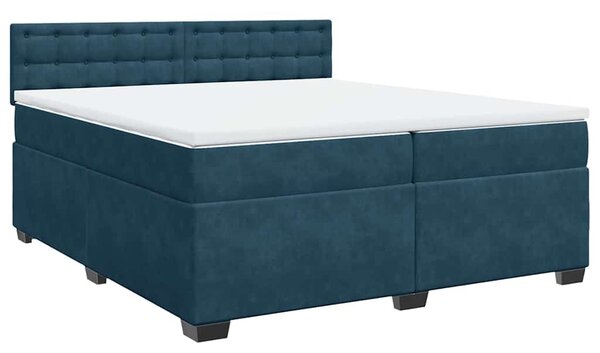 Box spring postel s matrací modrá 200 x 200 cm samet 3286418
