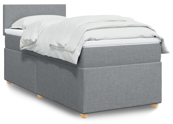 Box spring postel s matrací světle šedá 80 x 200 cm textil 3286500