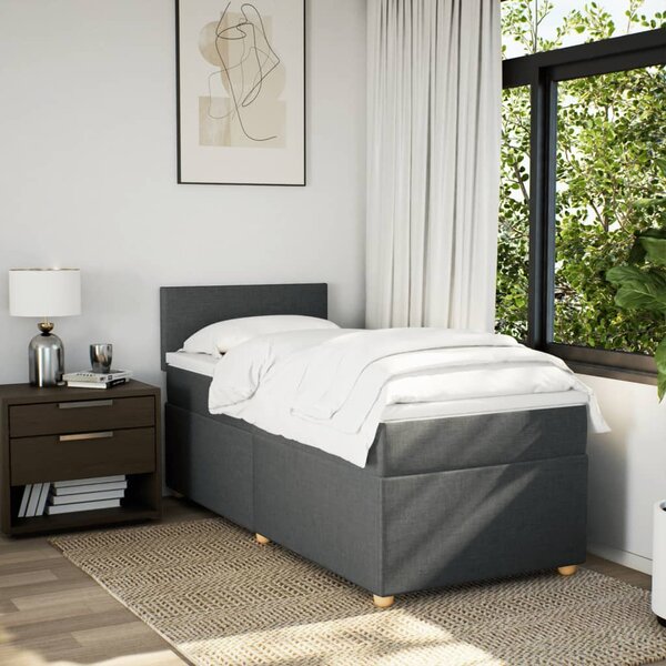 Box spring postel s matrací tmavě šedá 80 x 200 cm textil 3286501