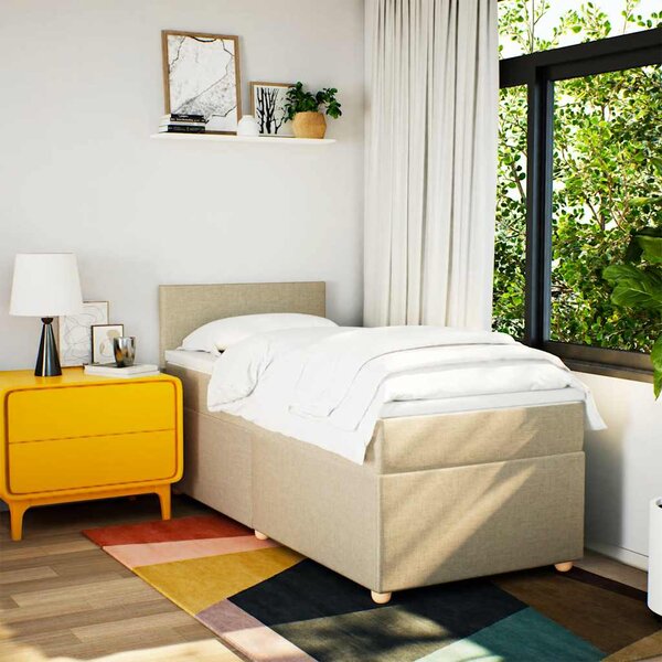 Box spring postel s matrací krémová 80 x 200 cm textil 3286505