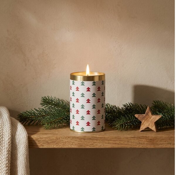 Emocio vánoční sklo vonná svíčka Christmas Spice barevná 7,7x12,7 cm