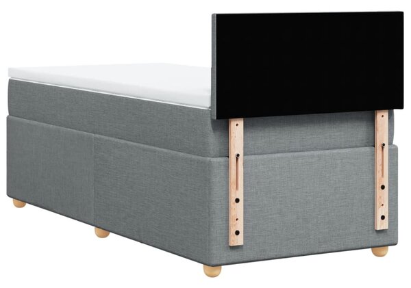Box spring postel s matrací světle šedá 80 x 200 cm textil 3286500