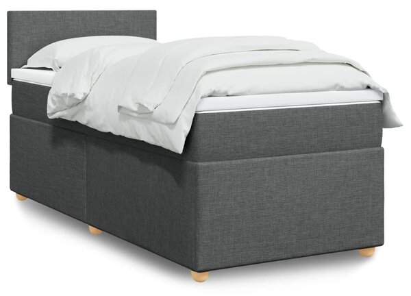 Box spring postel s matrací tmavě šedá 80 x 200 cm textil 3286501