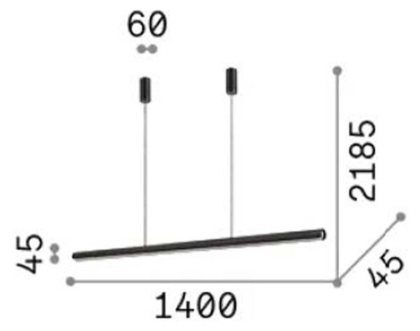 Ideal lux Dorica LED závěsné lineární svítidlo Černá