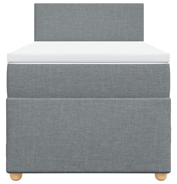 Box spring postel s matrací světle šedá 80 x 200 cm textil 3286500