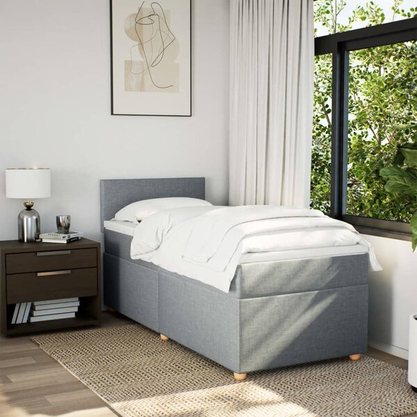 Box spring postel s matrací světle šedá 80 x 200 cm textil 3286500